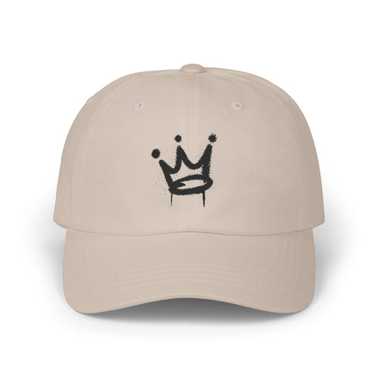 Crown Sketch Dad Cap — Minimal Graffiti Crown Baseball Hat