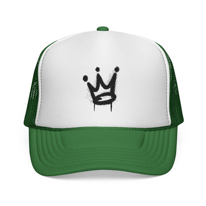 Crown Graffiti Trucker Cap — Streetwear Mesh Hat