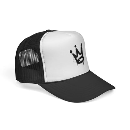 Crown Graffiti Trucker Cap — Streetwear Mesh Hat