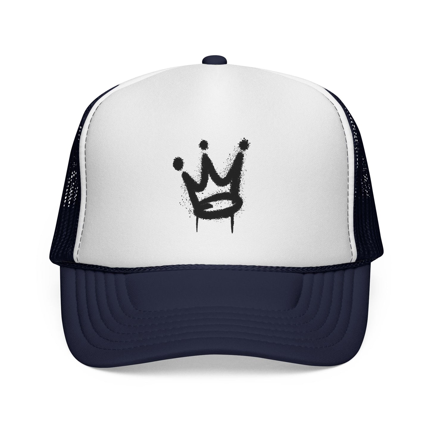 Crown Graffiti Trucker Cap — Streetwear Mesh Hat