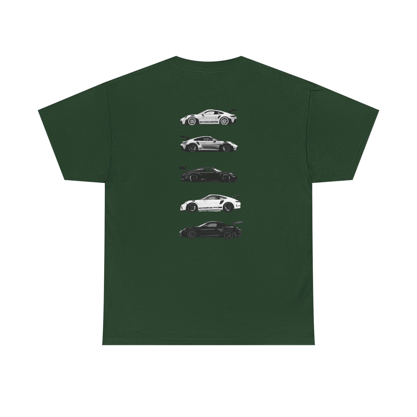 Car Silhouettes Tee — Minimal Crown Logo Racing Sports Car T‑Shirt