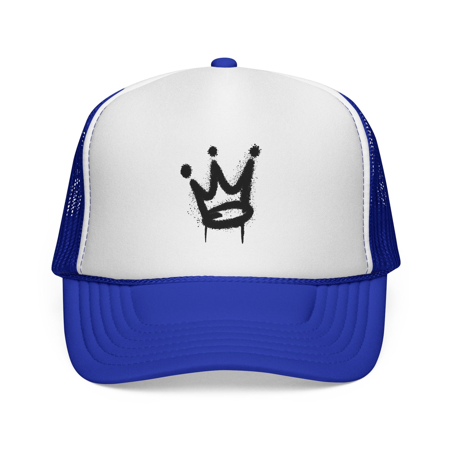 Crown Graffiti Trucker Cap — Streetwear Mesh Hat