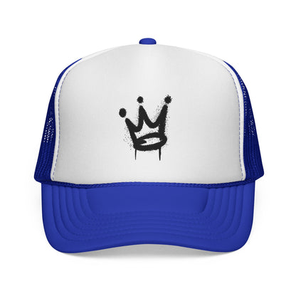 Crown Graffiti Trucker Cap — Streetwear Mesh Hat