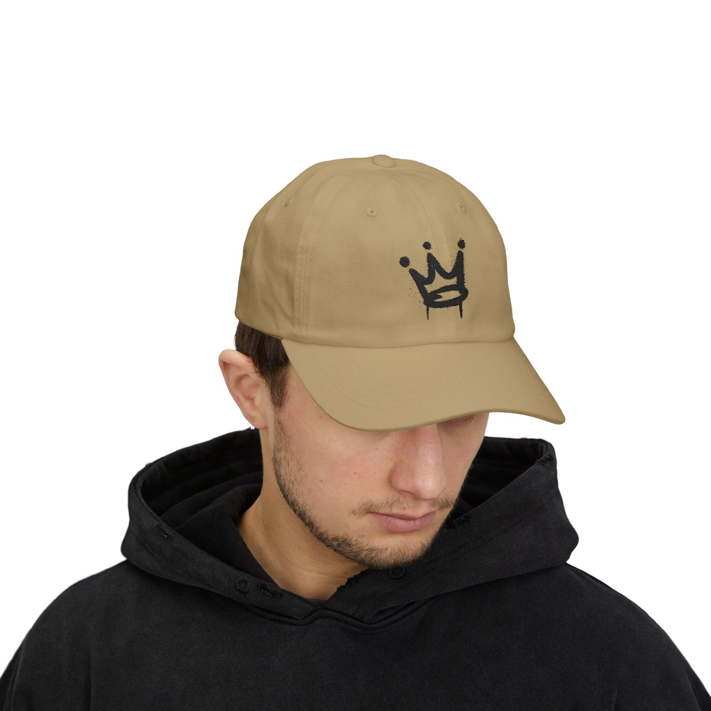 Crown Sketch Dad Cap — Minimal Graffiti Crown Baseball Hat