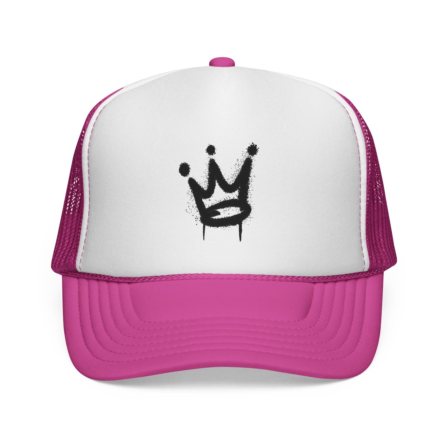 Crown Graffiti Trucker Cap — Streetwear Mesh Hat