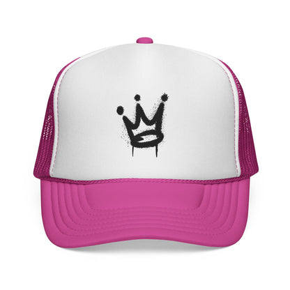 Crown Graffiti Trucker Cap — Streetwear Mesh Hat