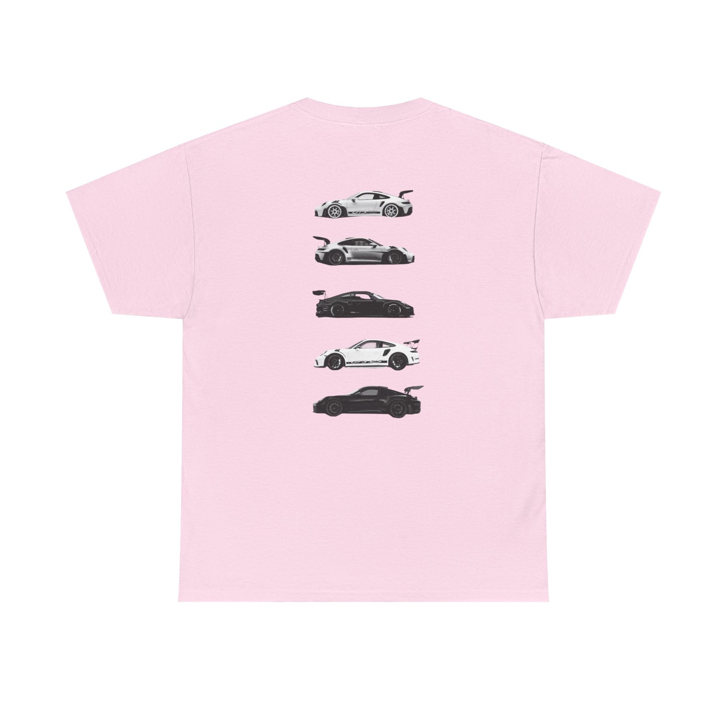 Car Silhouettes Tee — Minimal Crown Logo Racing Sports Car T‑Shirt