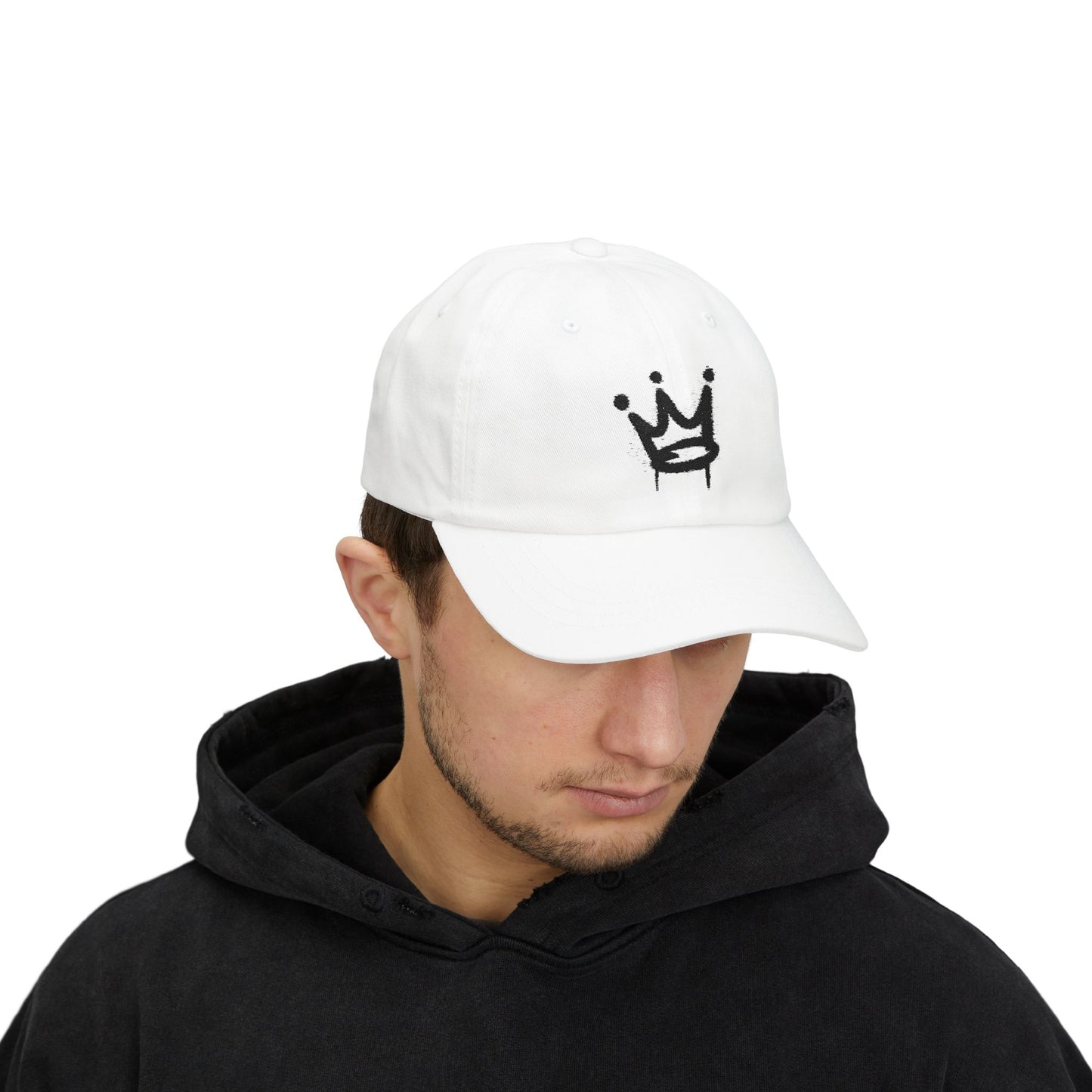 Crown Sketch Dad Cap — Minimal Graffiti Crown Baseball Hat