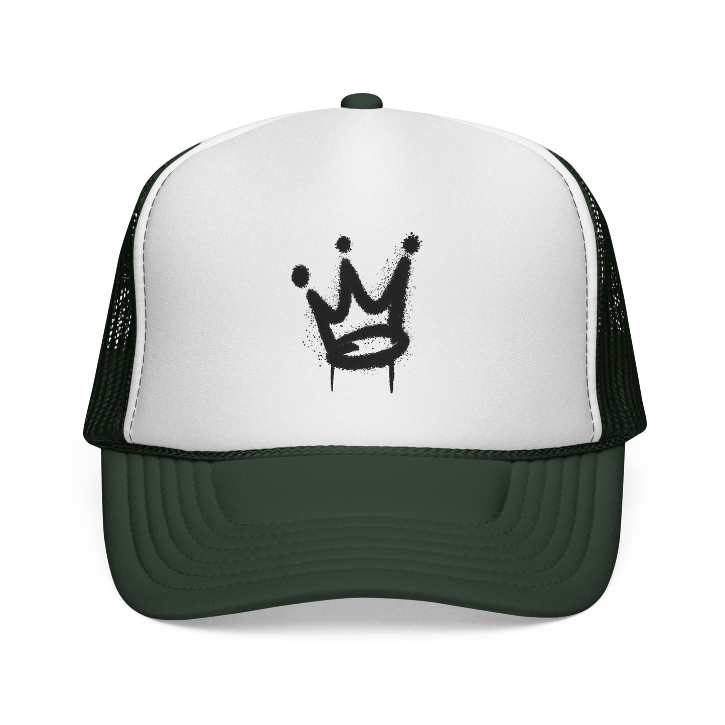 Crown Graffiti Trucker Cap — Streetwear Mesh Hat
