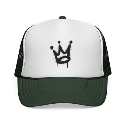 Crown Graffiti Trucker Cap — Streetwear Mesh Hat