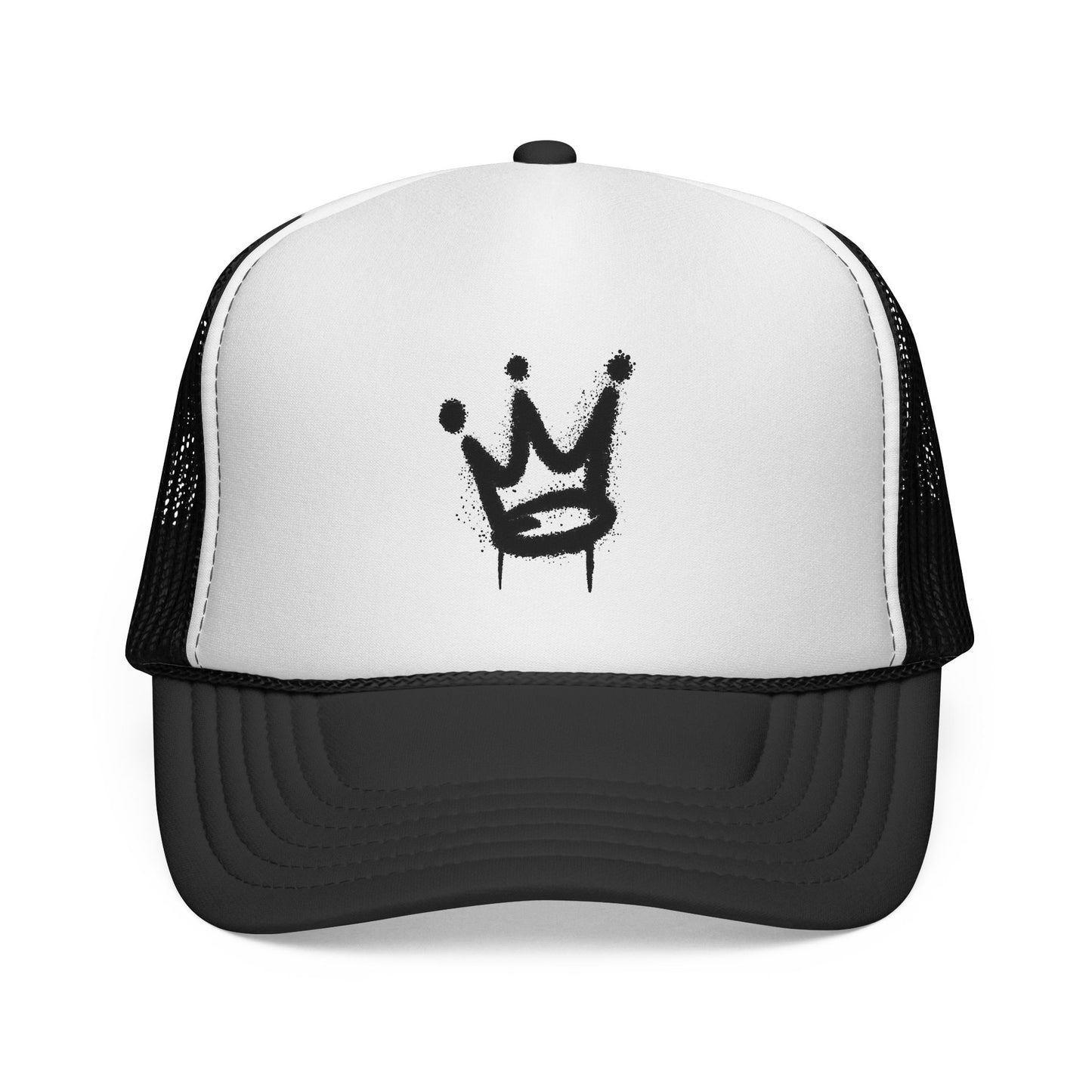 Crown Graffiti Trucker Cap — Streetwear Mesh Hat